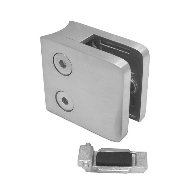 SUPORTE VIDRO PAT. 45X45/CURVO INOX 