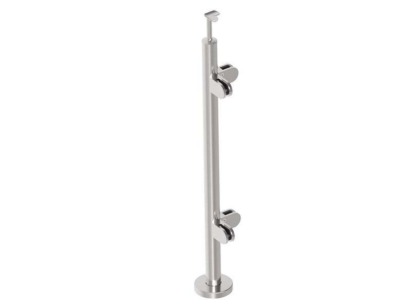 POSTE AÇO INOX 4G-90º VIDRO 